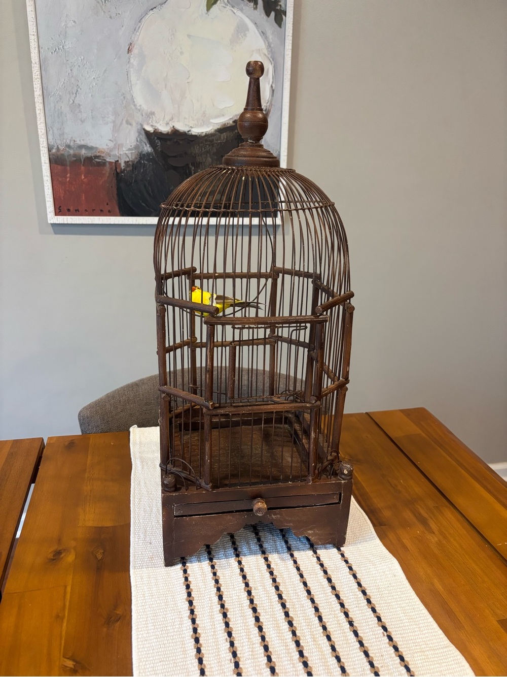 Late 19th-Century Wooden Birdcage